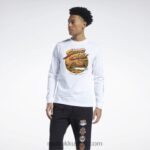 أبيض تي شيرت بأكمام طويلة Reebok 0NZ0F611