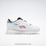 أبيض ftwr / أرجواني مقدم / أسود أساسي ناو سيراتي حذاء نسائي جلدي كلاسيكي sp Reebok 0NZ0F244 - Image 3