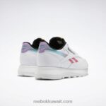 أبيض ftwr / أرجواني مقدم / أسود أساسي ناو سيراتي حذاء نسائي جلدي كلاسيكي sp Reebok 0NZ0F244 - Image 5
