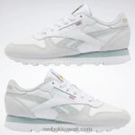 أبيض ftwr / رمادي ساحلي / رمادي بارد أحذية نسائية جلدية كلاسيكية Reebok 0NZ0F968 - Image 3