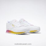 أبيض ftwr / وردي حقيقي / أصفر دائمًا كلاسيك هارمان رن أحذية نسائية Reebok 0NZ0F826 - Image 3