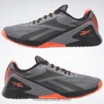 أسود أساسي / رمادي نقي 5 / توهج برتقالي حذاء تدريب نانو x1 للرجال Reebok 0NZ0F1044 - Image 4