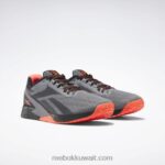 أسود أساسي / رمادي نقي 5 / توهج برتقالي حذاء تدريب نانو x1 للرجال Reebok 0NZ0F1044 - Image 8