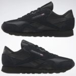 أسود أساسي / رمادي نقي 7 أحذية الرجال النايلون الكلاسيكية Reebok 0NZ0F1078 - Image 9