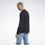 أسود سلسلة الجرافيك تي شيرت طويل الأكمام قبل الموسم Reebok 0NZ0F441 - Image 3