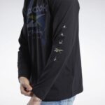 أسود سلسلة الجرافيك تي شيرت طويل الأكمام قبل الموسم Reebok 0NZ0F441 - Image 5