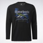 أسود سلسلة الجرافيك تي شيرت طويل الأكمام قبل الموسم Reebok 0NZ0F441 - Image 6