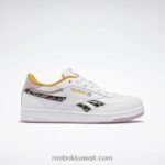 أطفال أبيض ftwr / أرجواني مشبع / مغرة ساطعة حذاء الانتقام نادي ج - مدرسة ابتدائية Reebok 0NZ0F1428