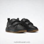 أطفال أسود أساسي / رمادي نقي 3 حذاء ويبك المشبك منخفض - طفل صغير Reebok 0NZ0F1431 - Image 3