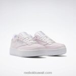 أطفال بورسلين وردي / أبيض / فضي ميت. نادي ج 85 حذاء مزدوج - مدرسة ابتدائية Reebok 0NZ0F1442 - Image 3
