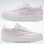 أطفال بورسلين وردي / أبيض / فضي ميت. نادي ج 85 حذاء مزدوج - مدرسة ابتدائية Reebok 0NZ0F1442 - Image 9