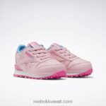 أطفال توهج وردي / وردي ذري حذاء ستيب اند فلاش جلدي كلاسيكي - طفل صغير Reebok 0NZ0F1397 - Image 3