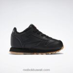 أطفال كور أسود / صمغ مطاطي ريبوك 02 أحذية جلدية كلاسيكية - طفل صغير Reebok 0NZ0F1424 - Image 2