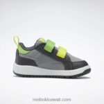 أطفال نقي رمادي 4 / رمادي نقي 7 / أصفر حامض شمسي حذاء ويبك المشبك منخفض - طفل صغير Reebok 0NZ0F1386 - Image 2