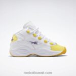 أطفال ftwr أبيض / خيط أصفر / فوق بنفسجي سؤال منتصف الأحذية - مرحلة ما قبل المدرسة Reebok 0NZ0F1375 - Image 2