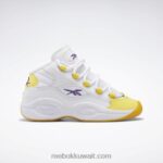 أطفال ftwr أبيض / خيط أصفر / فوق بنفسجي سؤال منتصف الأحذية - مرحلة ما قبل المدرسة Reebok 0NZ0F1375