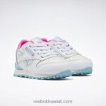 أطفال ftwr أبيض / رقمي أزرق حذاء ستيب اند فلاش جلدي كلاسيكي - طفل صغير Reebok 0NZ0F1384 - Image 3