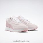بورسلين وردي / وردي توهج / أبيض فاتح أحذية نسائية جلدية كلاسيكية Reebok 0NZ0F205 - Image 3