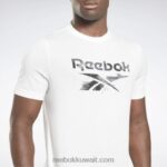 رجال أبيض الهوية الحديثة كامو تي شيرت Reebok 0NZ0F1186 - Image 4
