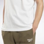 رجال أبيض تي شيرت بشعار الماركة Reebok 0NZ0F1259 - Image 5