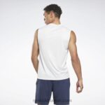 رجال أبيض تي شيرت تقني بدون أكمام للتدريب Reebok 0NZ0F1190 - Image 3
