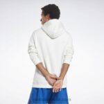 رجال أبيض كنزة بغطاء للرأس بشعار الماركة Reebok 0NZ0F1243 - Image 3