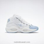 رجال أبيض ftwr / أزرق سائل / أصفر سام السؤال منتصف أحذية كرة السلة Reebok 0NZ0F1028 - Image 3