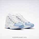 رجال أبيض ftwr / أزرق سائل / أصفر سام السؤال منتصف أحذية كرة السلة Reebok 0NZ0F1028 - Image 4