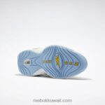 رجال أبيض ftwr / أزرق سائل / أصفر سام السؤال منتصف أحذية كرة السلة Reebok 0NZ0F1028 - Image 6
