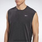 رجال أسود أكتيفشيل بلا أكمام تي شيرت Reebok 0NZ0F1272 - Image 4