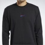 رجال أسود الرد على أي قميص طويل الأكمام Reebok 0NZ0F1264 - Image 5