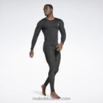 رجال أسود الليل الجوارب ضغط جاهزة تجريب Reebok 0NZ0F1187 - Image 2