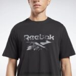 رجال أسود الهوية الحديثة كامو تي شيرت Reebok 0NZ0F1155 - Image 4
