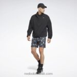 رجال أسود تشغيل سترة الرياح المنسوجة Reebok 0NZ0F1182 - Image 2