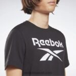 رجال أسود تي شيرت بشعار الماركة Reebok 0NZ0F1238 - Image 4
