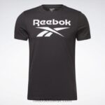 رجال أسود تي شيرت بشعار الماركة Reebok 0NZ0F1238 - Image 6