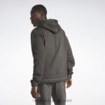 رجال أسود سترة بغطاء للرأس من الصوف ثنائية الصبغة لمحكمة كرة السلة Reebok 0NZ0F1276 - Image 3