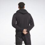 رجال أسود سترة بقلنسوة بسحاب كامل Reebok 0NZ0F1342 - Image 3