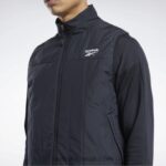رجال أسود سترة مبطنة خفيفة لباس خارجي Reebok 0NZ0F1174 - Image 4