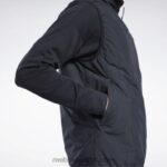 رجال أسود سترة مبطنة خفيفة لباس خارجي Reebok 0NZ0F1174 - Image 5