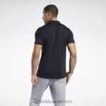 رجال أسود قميص بولو جاهز للتمارين الرياضية Reebok 0NZ0F1228 - Image 3