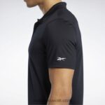 رجال أسود قميص بولو جاهز للتمارين الرياضية Reebok 0NZ0F1228 - Image 4