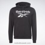 رجال أسود كنزة بغطاء للرأس بشعار الماركة Reebok 0NZ0F1171 - Image 6