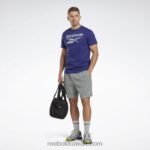رجال جريئة الأرجواني تي شيرت بشعار الماركة Reebok 0NZ0F1348 - Image 3