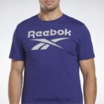 رجال جريئة الأرجواني تي شيرت بشعار الماركة Reebok 0NZ0F1348 - Image 5