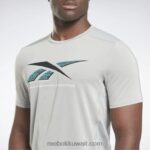 رجال رمادي نقي 3 أكتيفشيل تي شيرت رياضي برسومات Reebok 0NZ0F1286 - Image 5