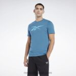 رجال فولاذي أزرق s23-r سلسلة الرسم ناقلات تي شيرت Reebok 0NZ0F1261