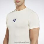 رجال كلاسيكي أبيض تي شيرت ليس ميلز ميوكنيت Reebok 0NZ0F1332 - Image 5