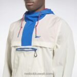 رجال كلاسيكي أبيض سترة أنوراك خفيفة الوزن منسوجة Reebok 0NZ0F1230 - Image 5