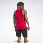 رجال ناقلات الأحمر / الأسود سلسلة الرسوم البيانية ناقلات أعلى خزان Reebok 0NZ0F1231 - Image 3